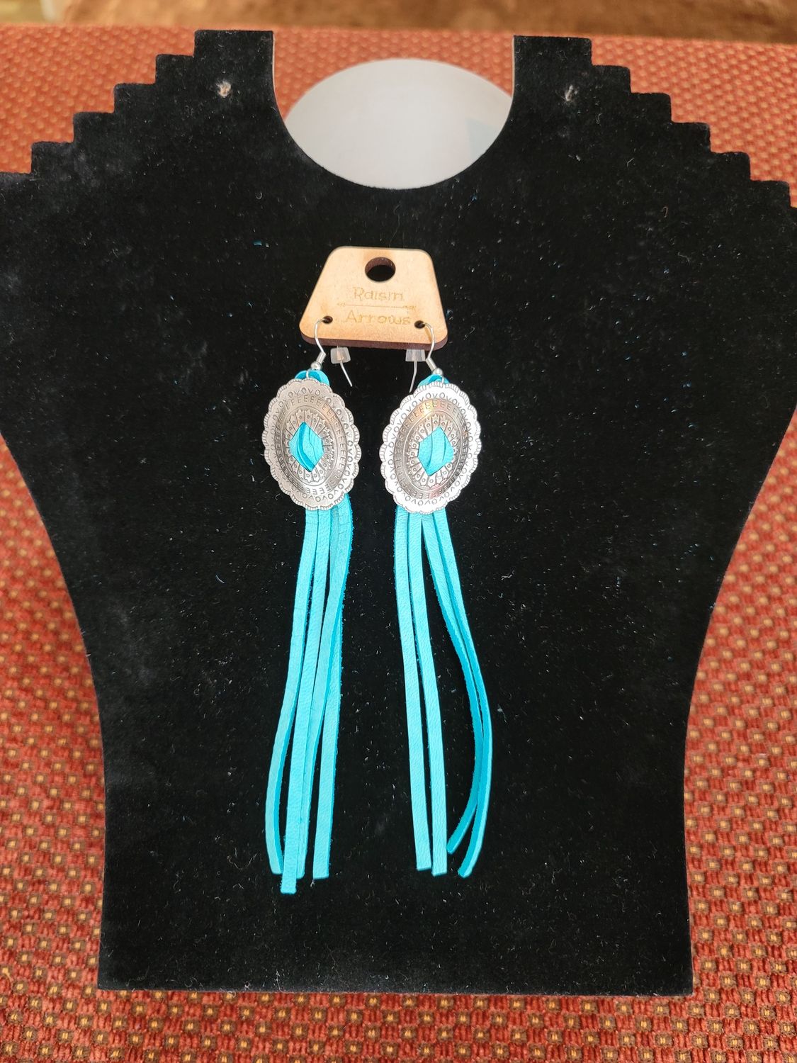 Conch &amp; Leather Fringe Earrings