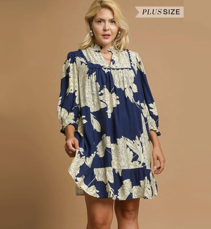 CURVY Floral Babydoll Dress