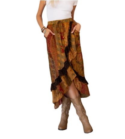 Ruffled &amp; Wrapped Skirt, Size: XLARGE