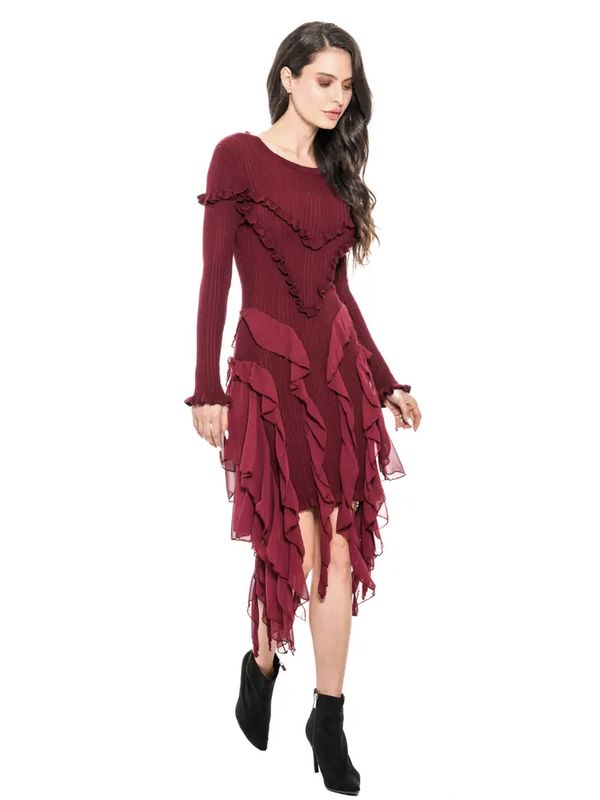 Ruffled Knit Dress