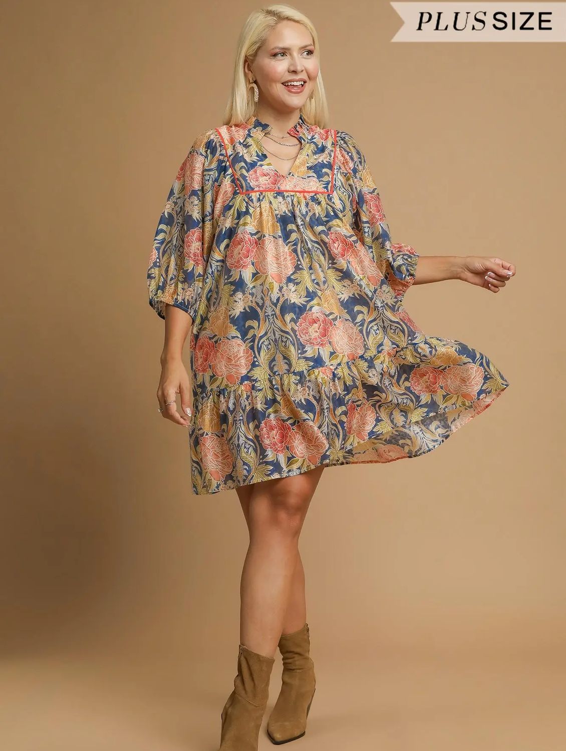 CURVY Ruffled Mini Dress, Size: XL