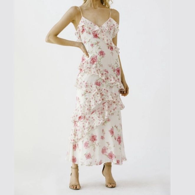 Ruffled Pink Floral, Size: S