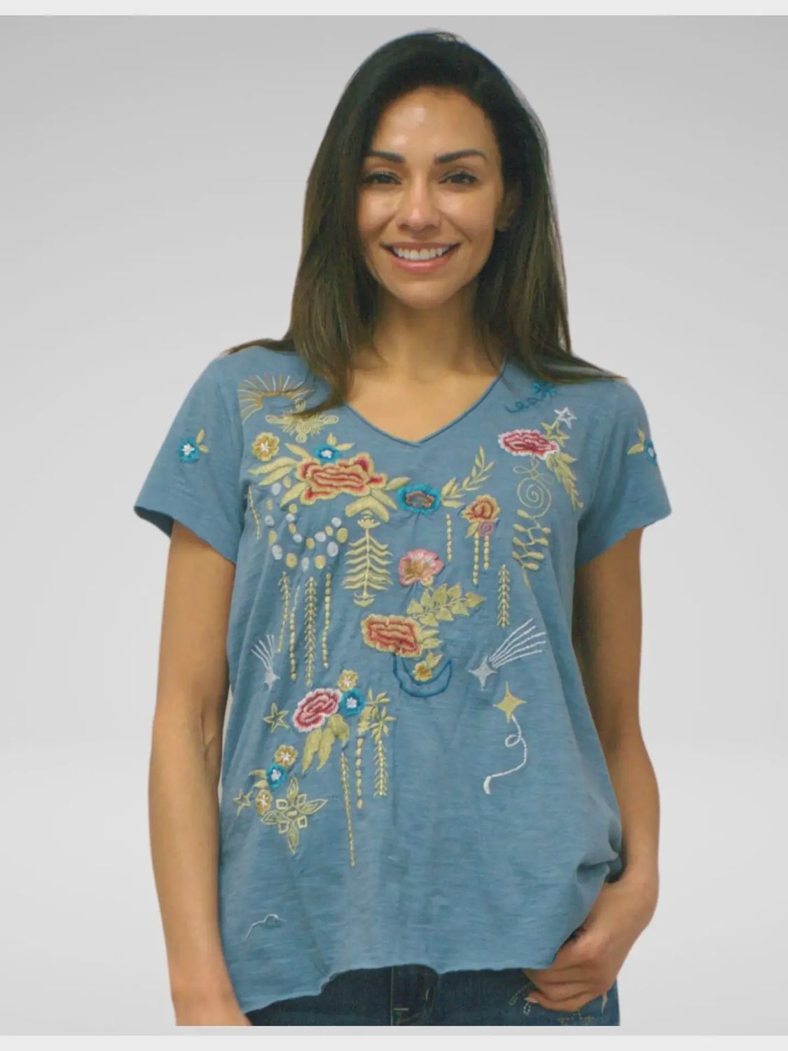 Embroidered Tee, Size: SMALL