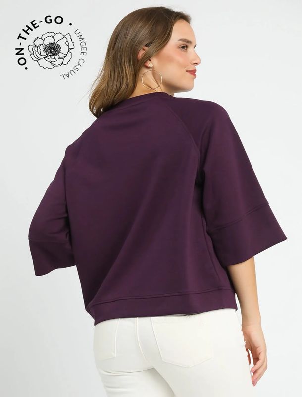 CURVY Plum Cozy Top