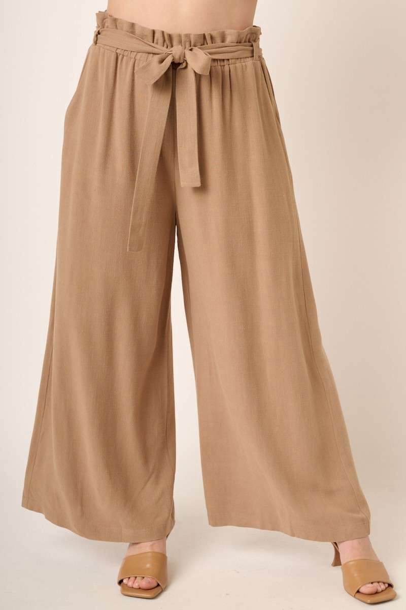 CURVY Wide Leg Pants, Color: MOCHA, Size: XL