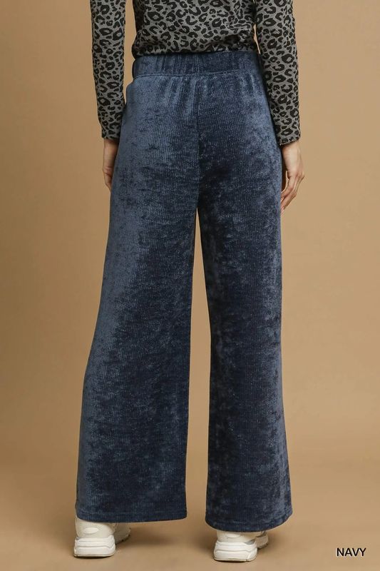 Navy Velour Pants