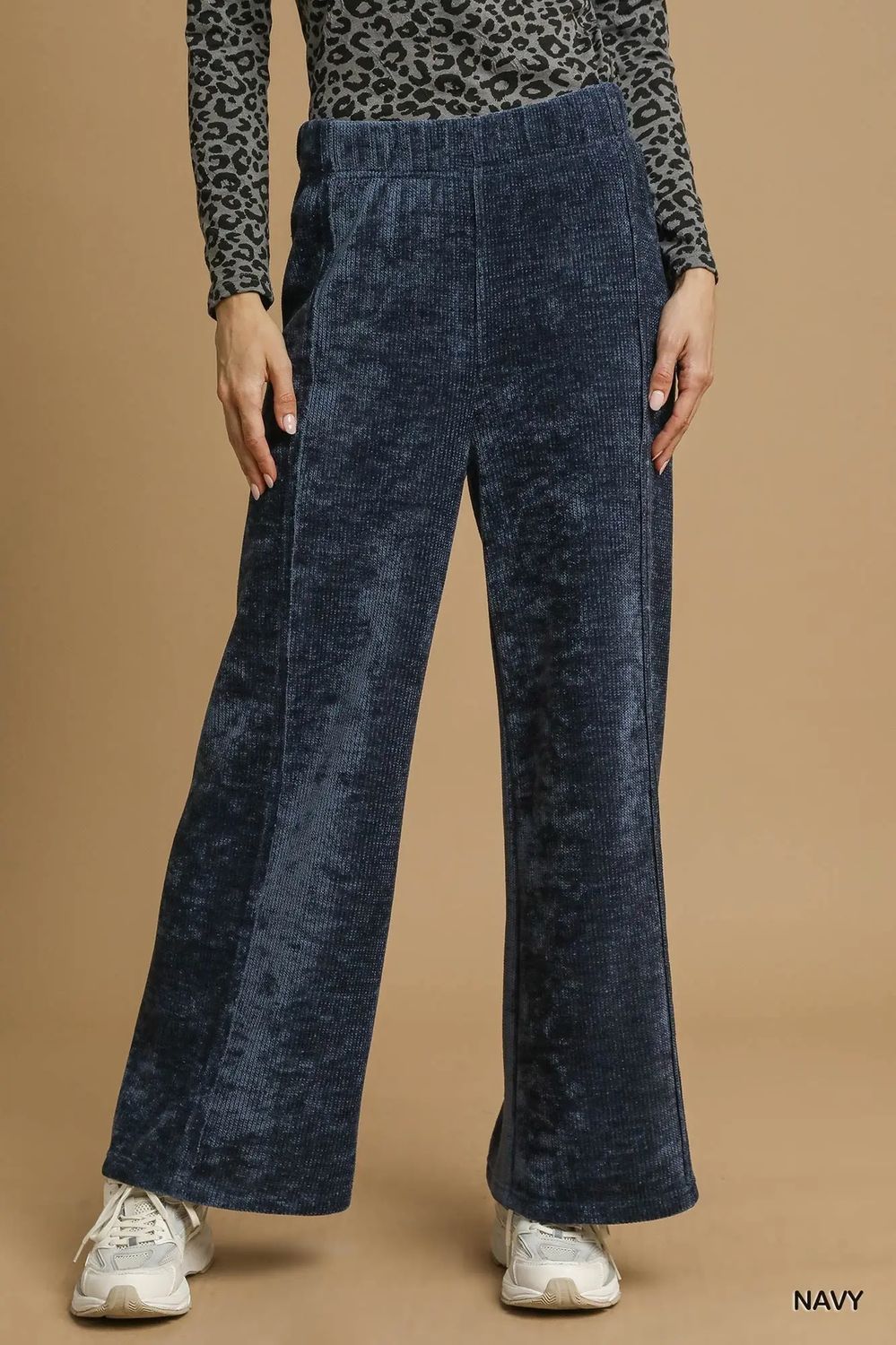 Navy Velour Pants, Size: SMALL
