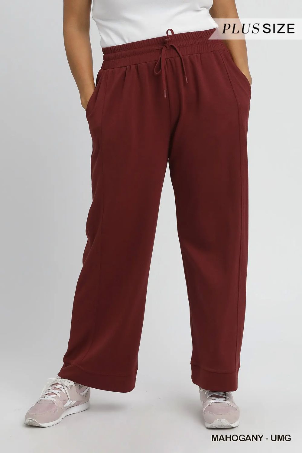 CURVY Cozy Pants, Color: Mahogany, Size: XL