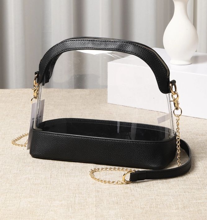 Clear Stadium Concert Bag, Color: Black