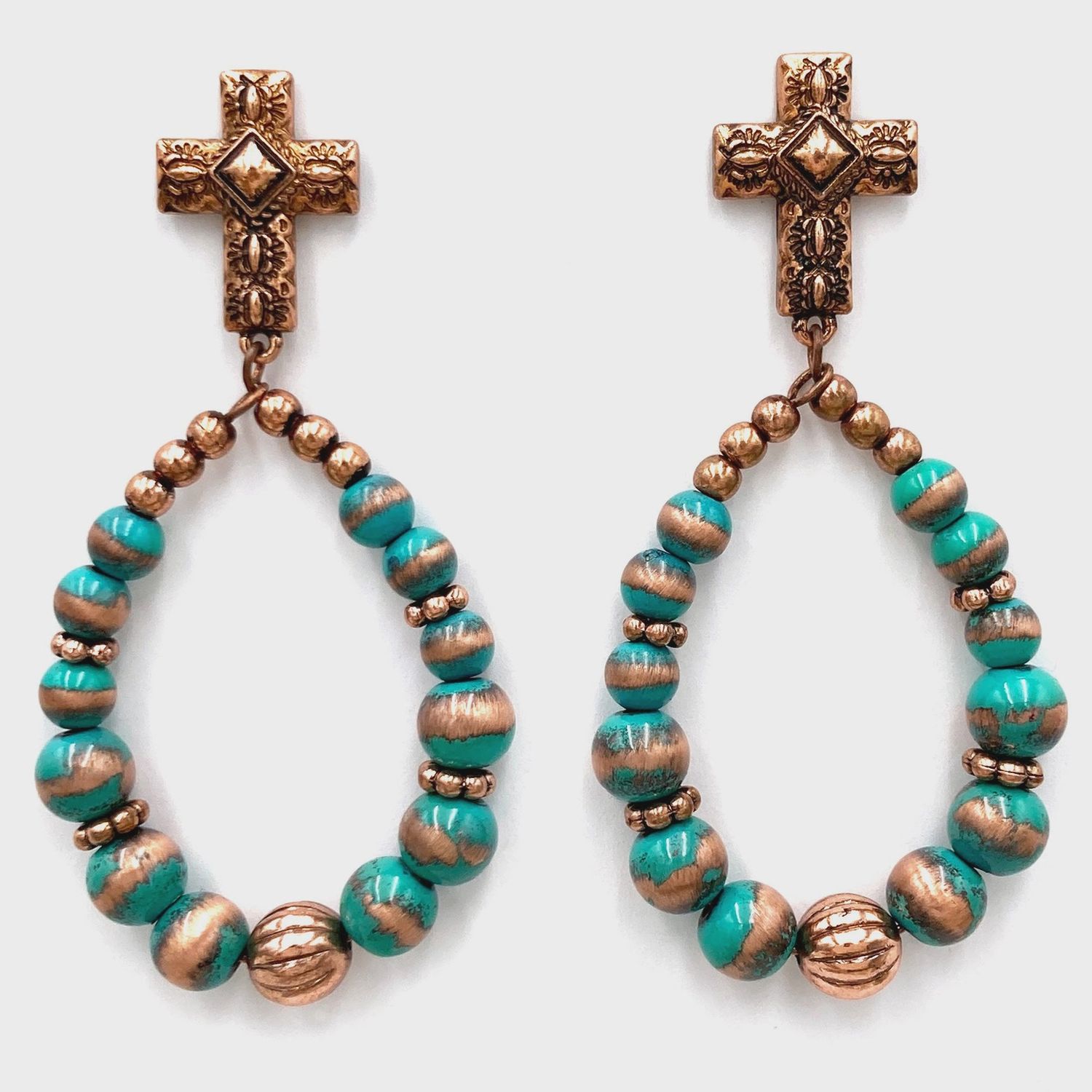 Cross Teardrop Earrings