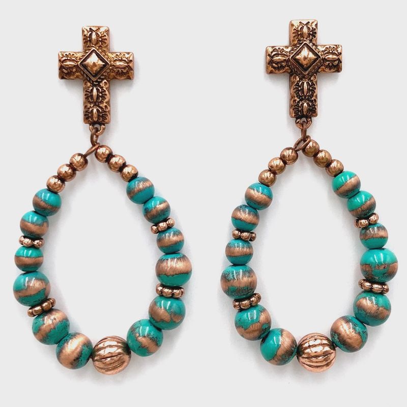 Cross Teardrop Earrings