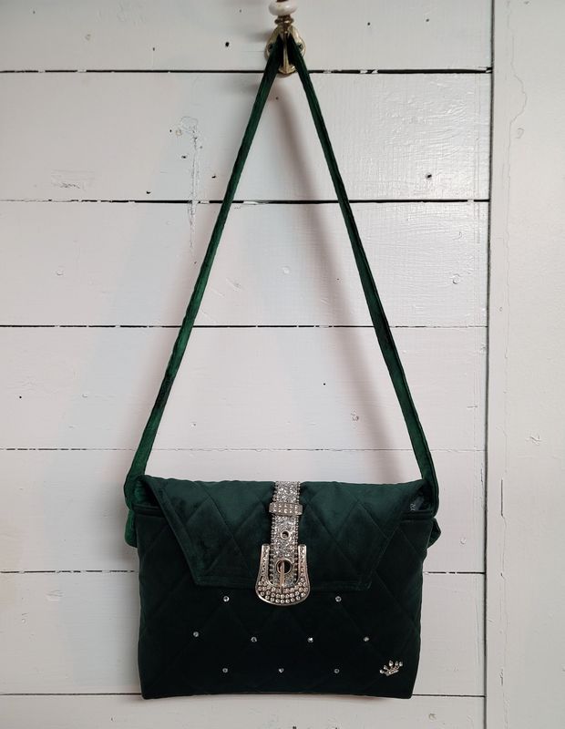Green Velvet Bag
