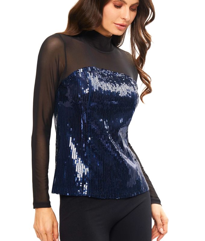 Blue Sequin Top