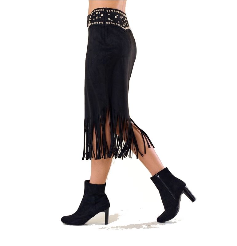 Fringy Suede Skirt