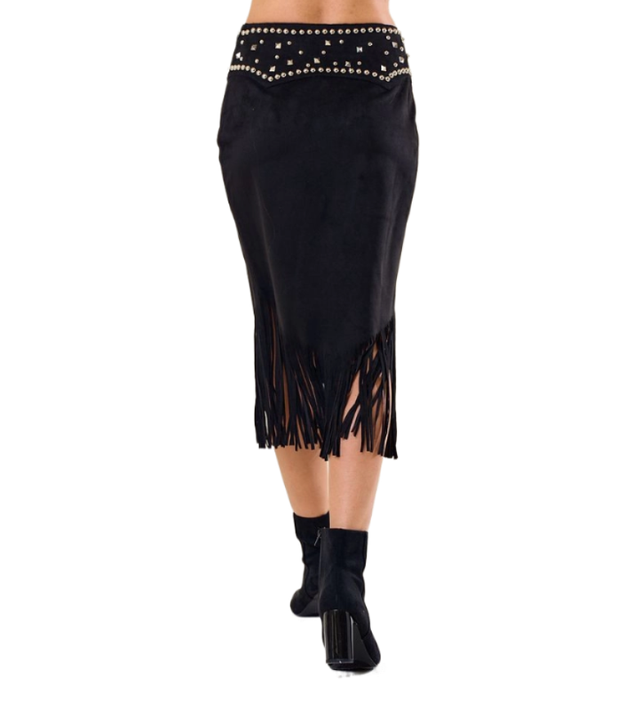 Fringy Suede Skirt