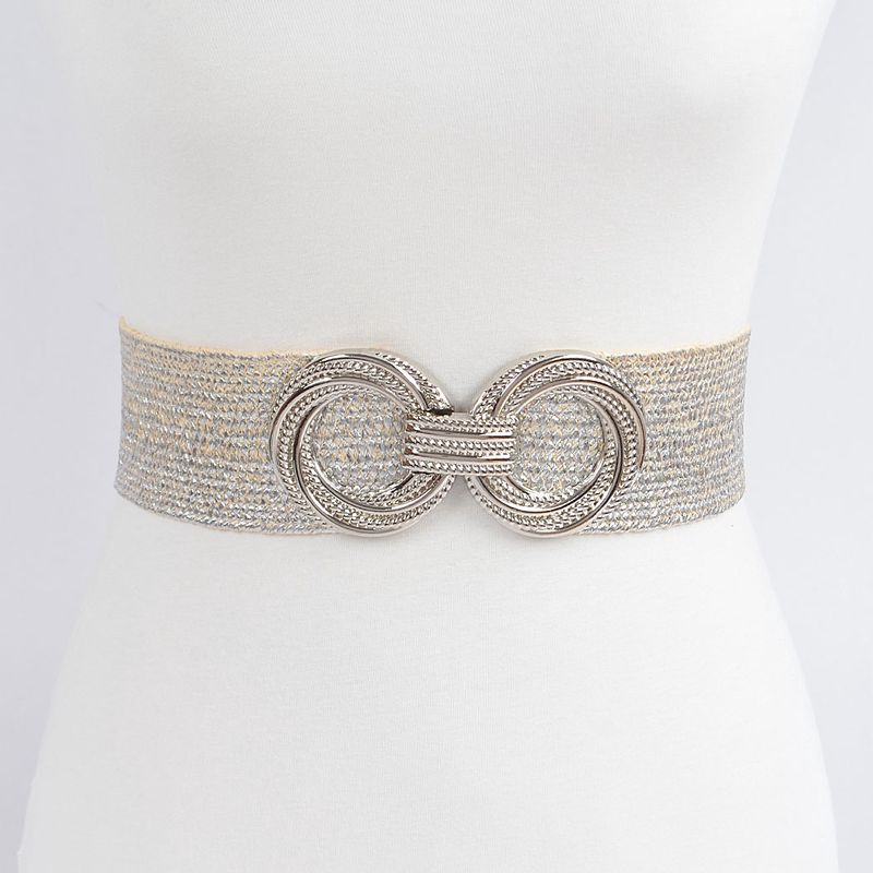 Metallic Look Elastic Belt 30-38"