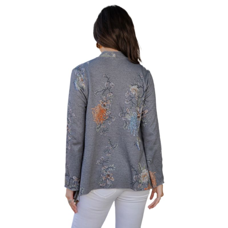 Embroidered Plush Knit Cardigan