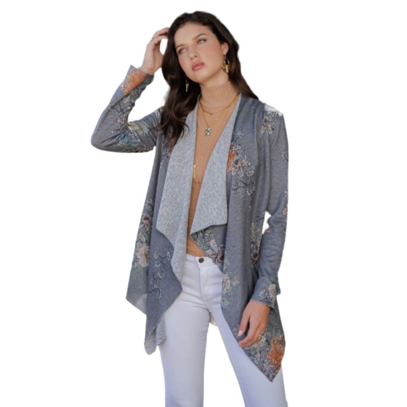 Embroidered Plush Knit Cardigan