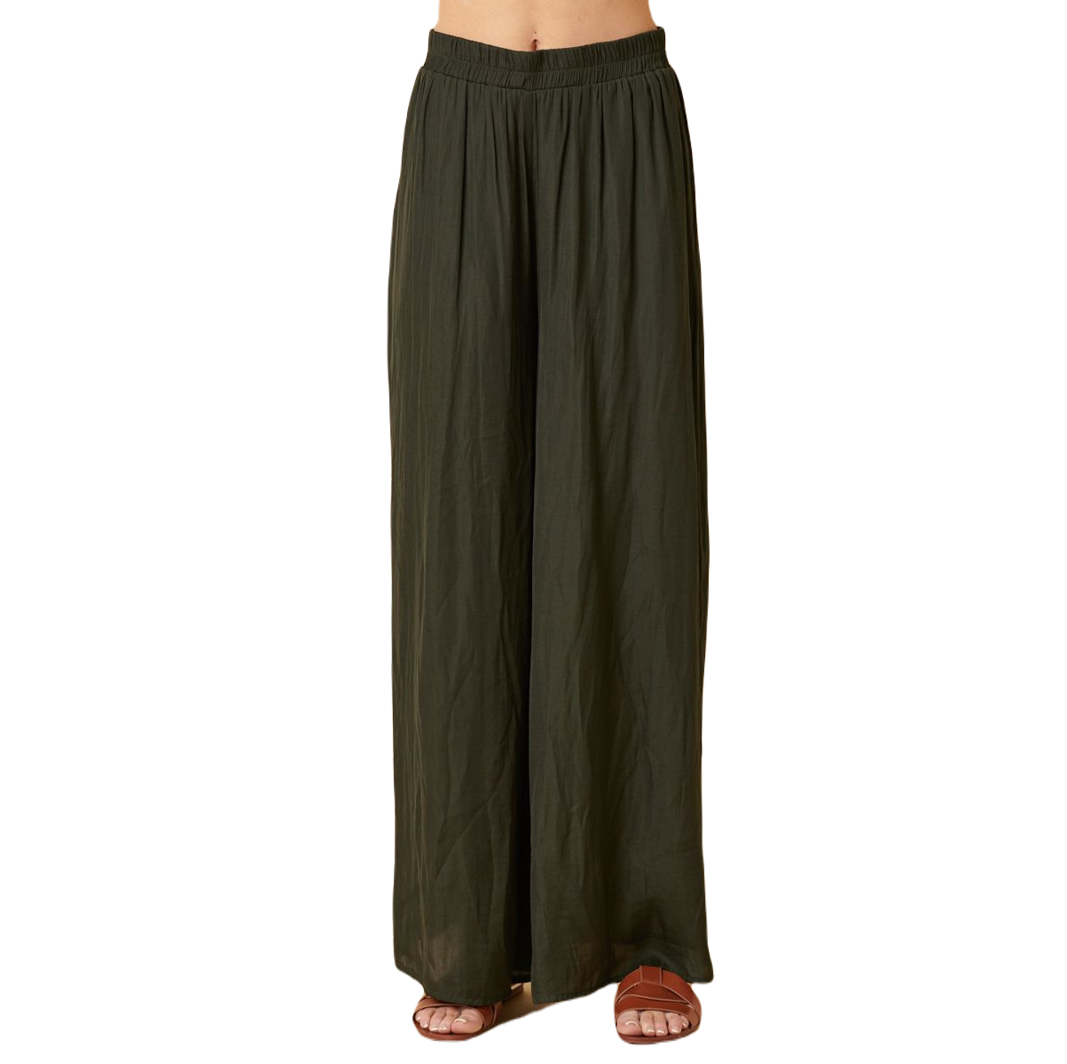 Light Satin Wide Leg Pants, Size: SMALL