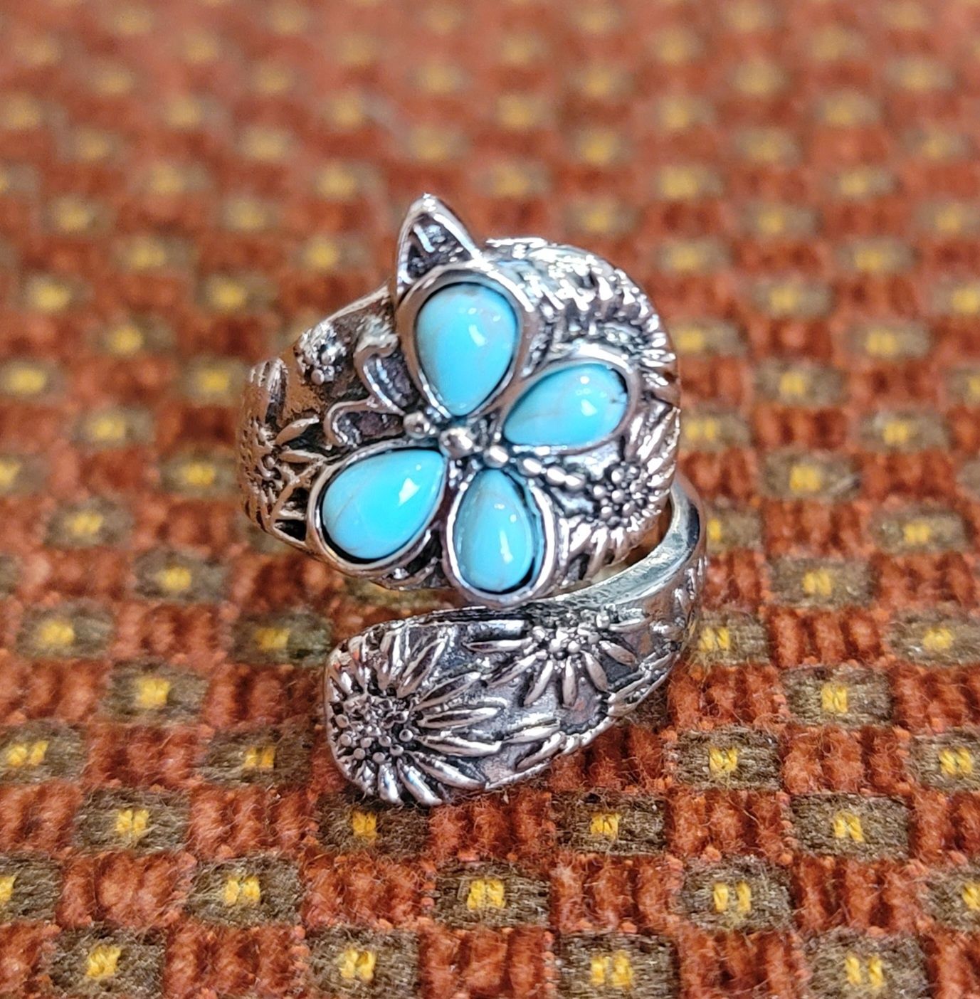 Turquoise Butterfly Ring