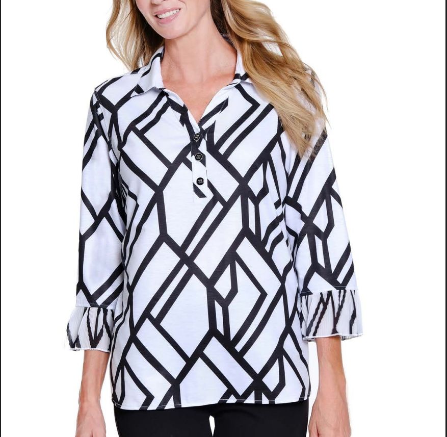 B&amp;W Flouncey Blouse, Size: SMALL