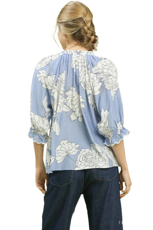 Peony Print Top