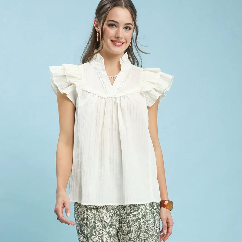 Off White Babydoll Top