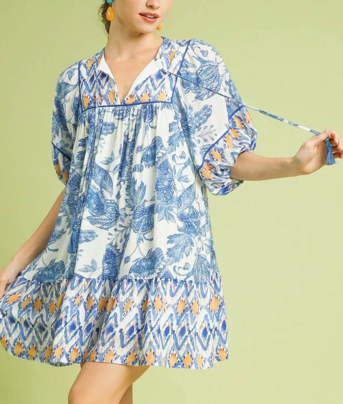 Babydoll in Blue Maxi Dress