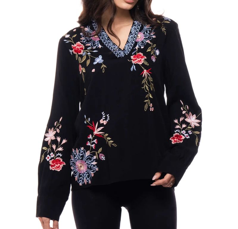 Embroidered Floral Blouse