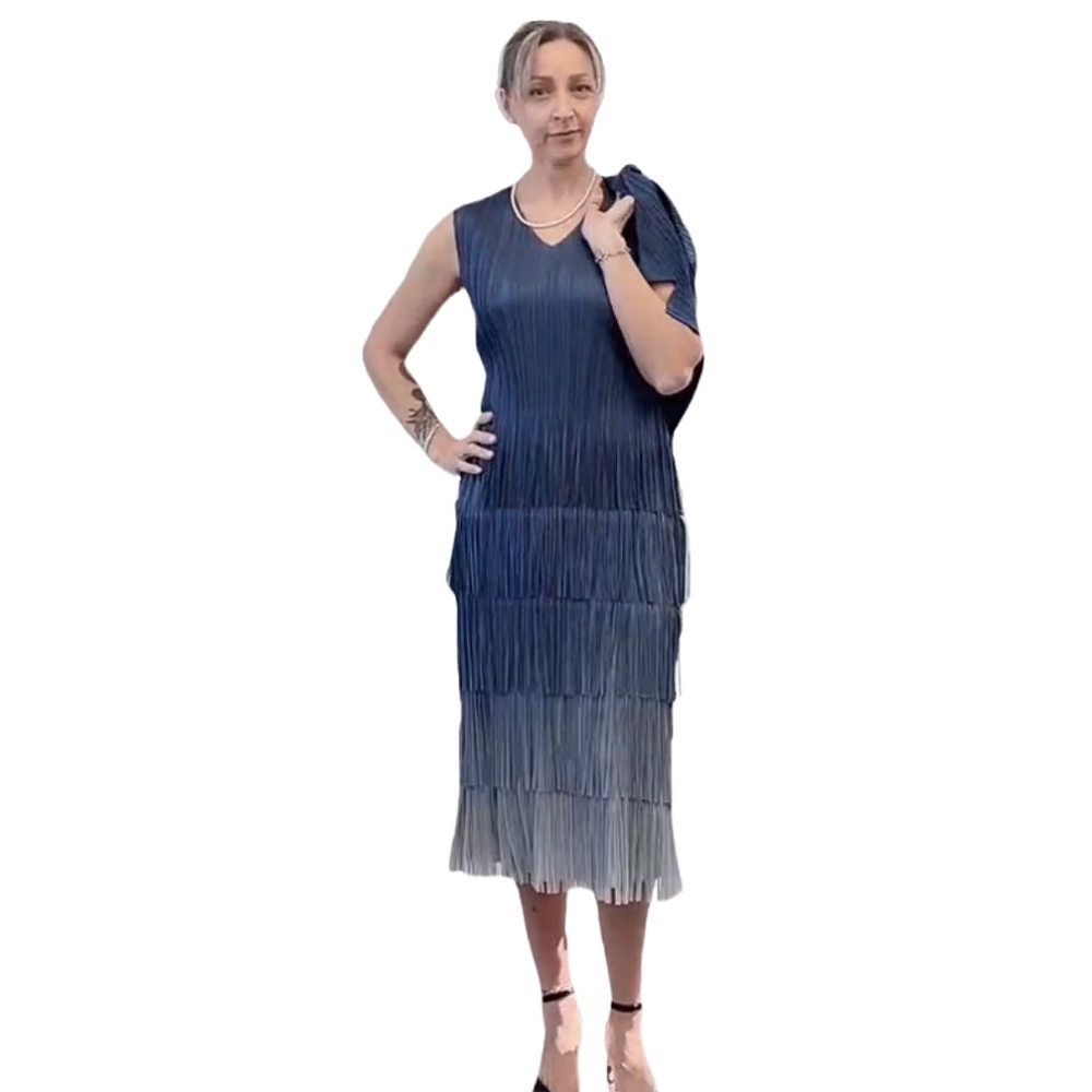 Ombre Effect Dress Set, COLORS: BLUE