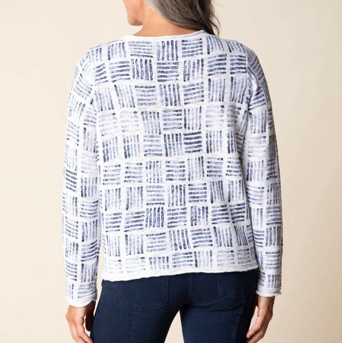 Block Print Cardigan Sweater