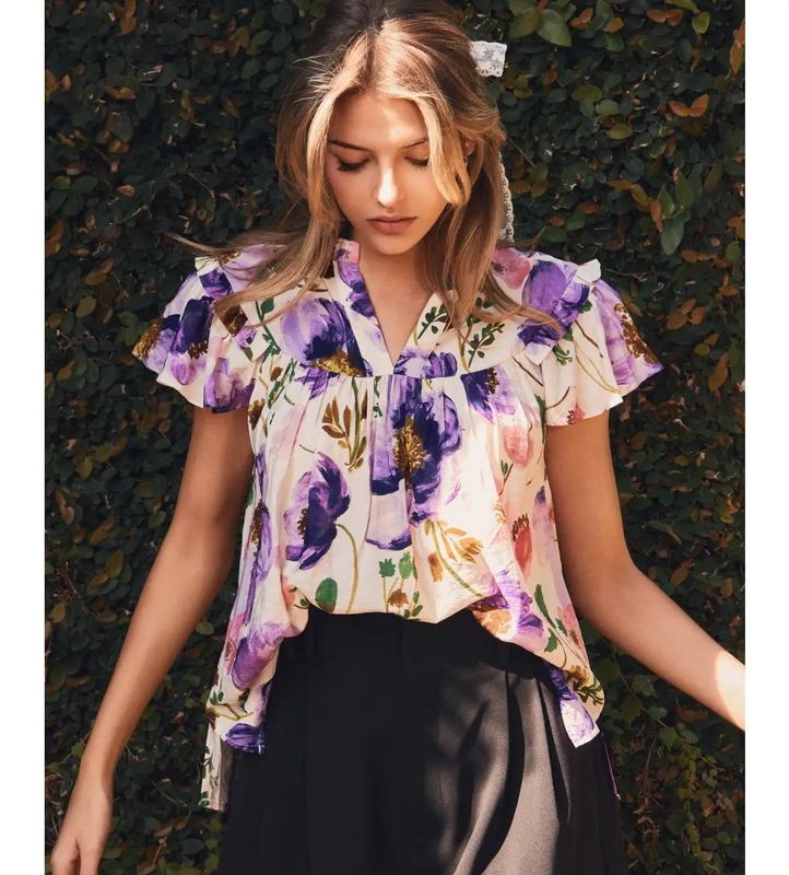 Floral Ruffle Blouse