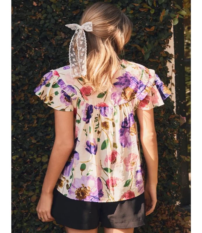 Floral Ruffle Blouse