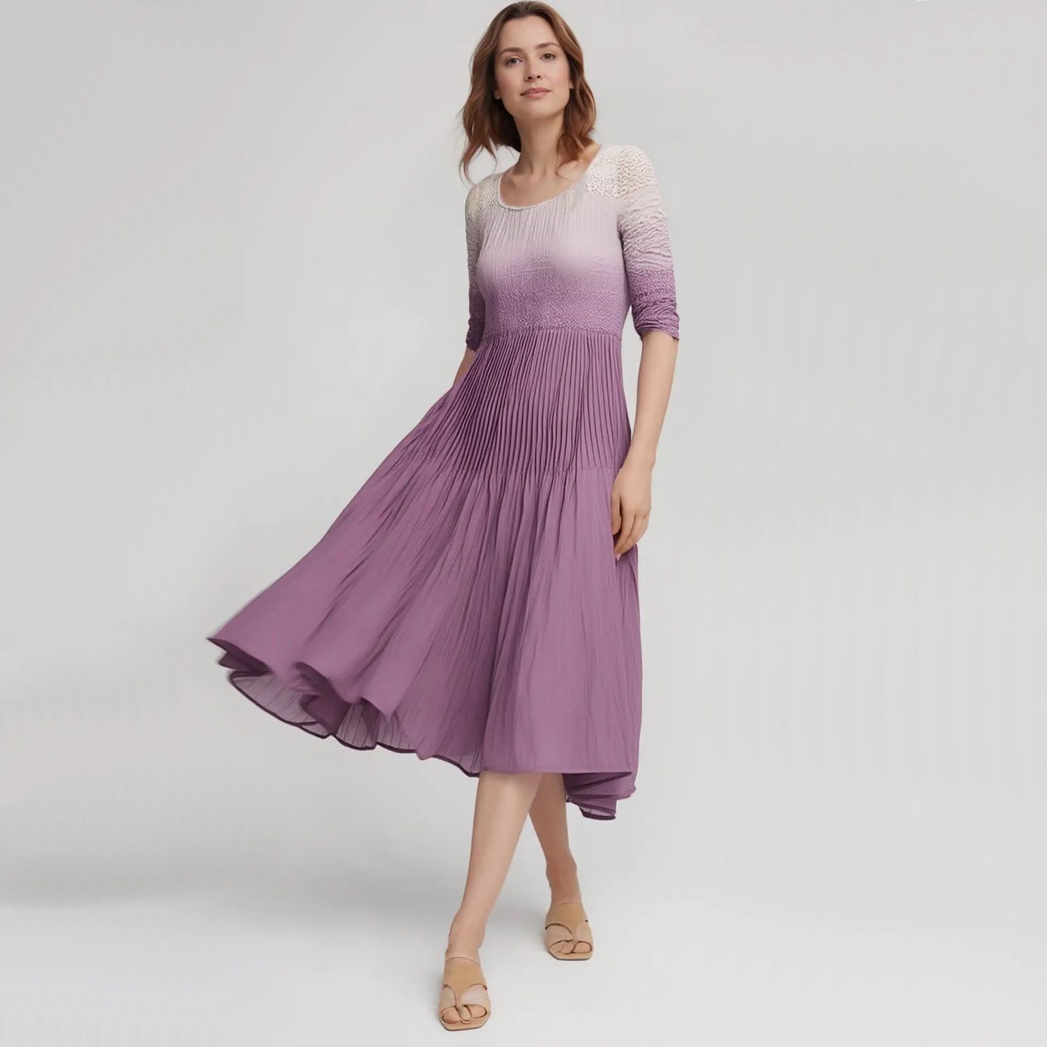Pleated Ombre, Color: Dusty Rose