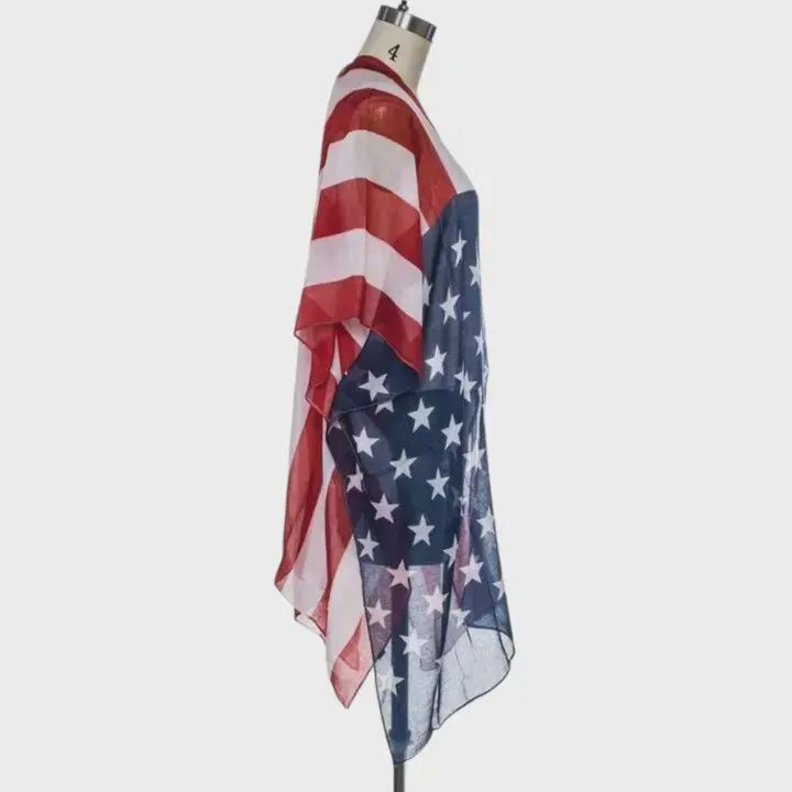 American Flag Printed Kimono