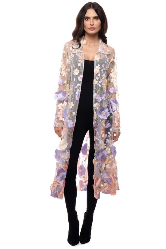 Embroidered Lace Duster