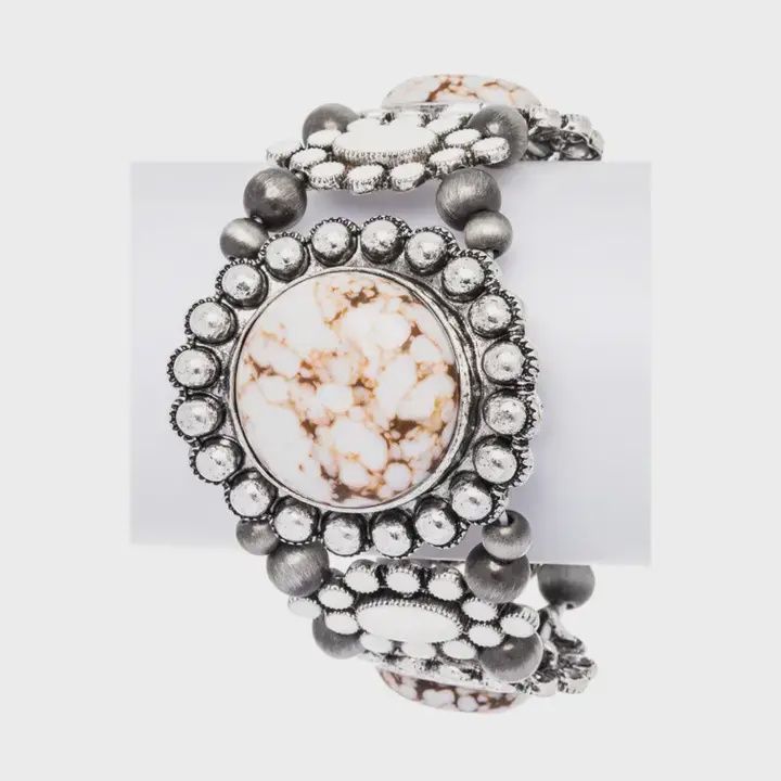 Pressed Stone Western Stretch Bracelet