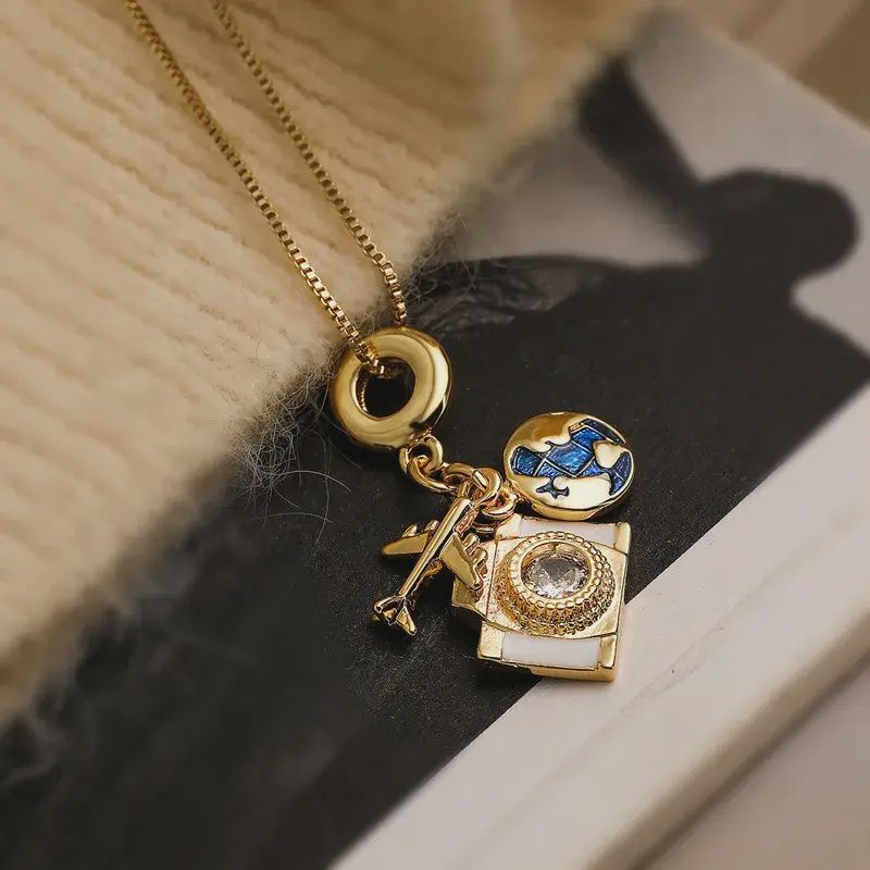 Camera Pendant Necklace – Travel Charm, Theme: Camera