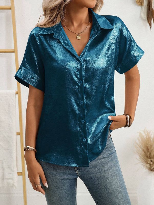 Shiny Metallic Blouse