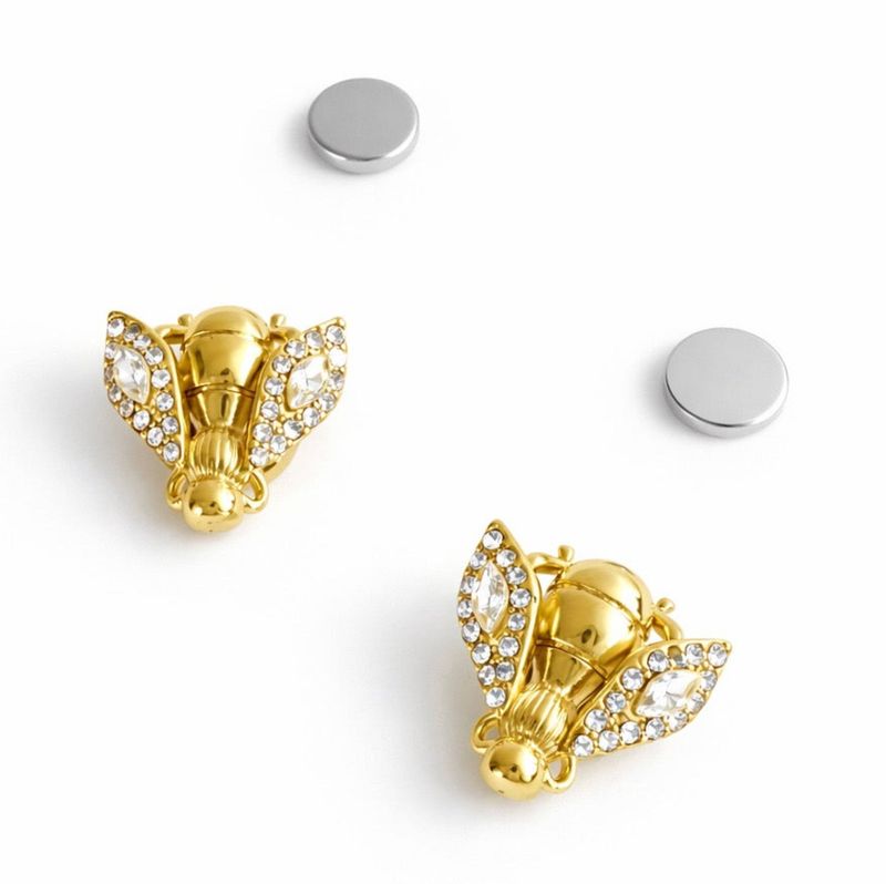 Crystal Winged Magnetic Bee Brooch