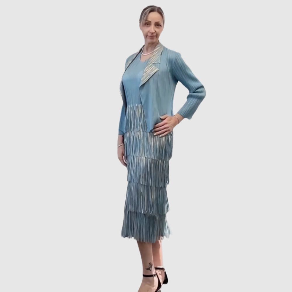 Gilded Ombre Dress Set, COLORS: BLUE