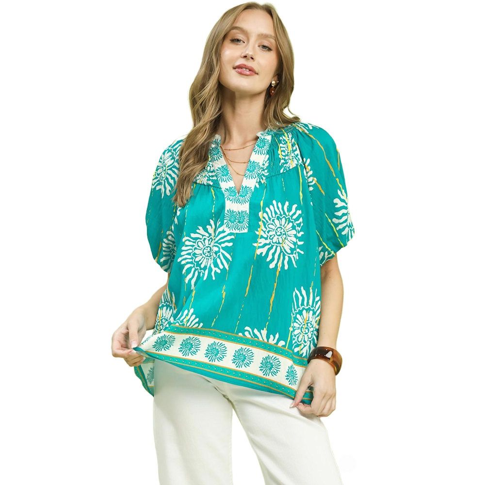 Truly Turquoise Blouse, Size: SMALL