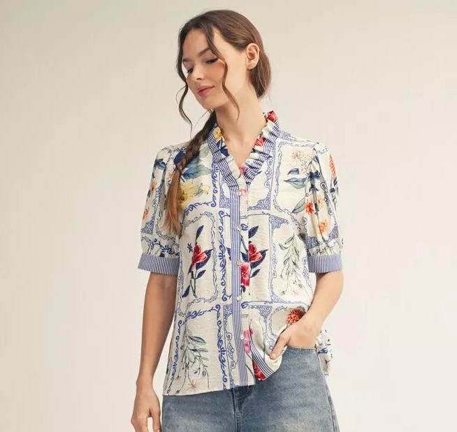 Framed Botanical Blouse
