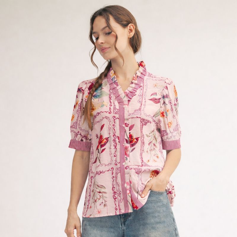 Framed Botanical Blouse