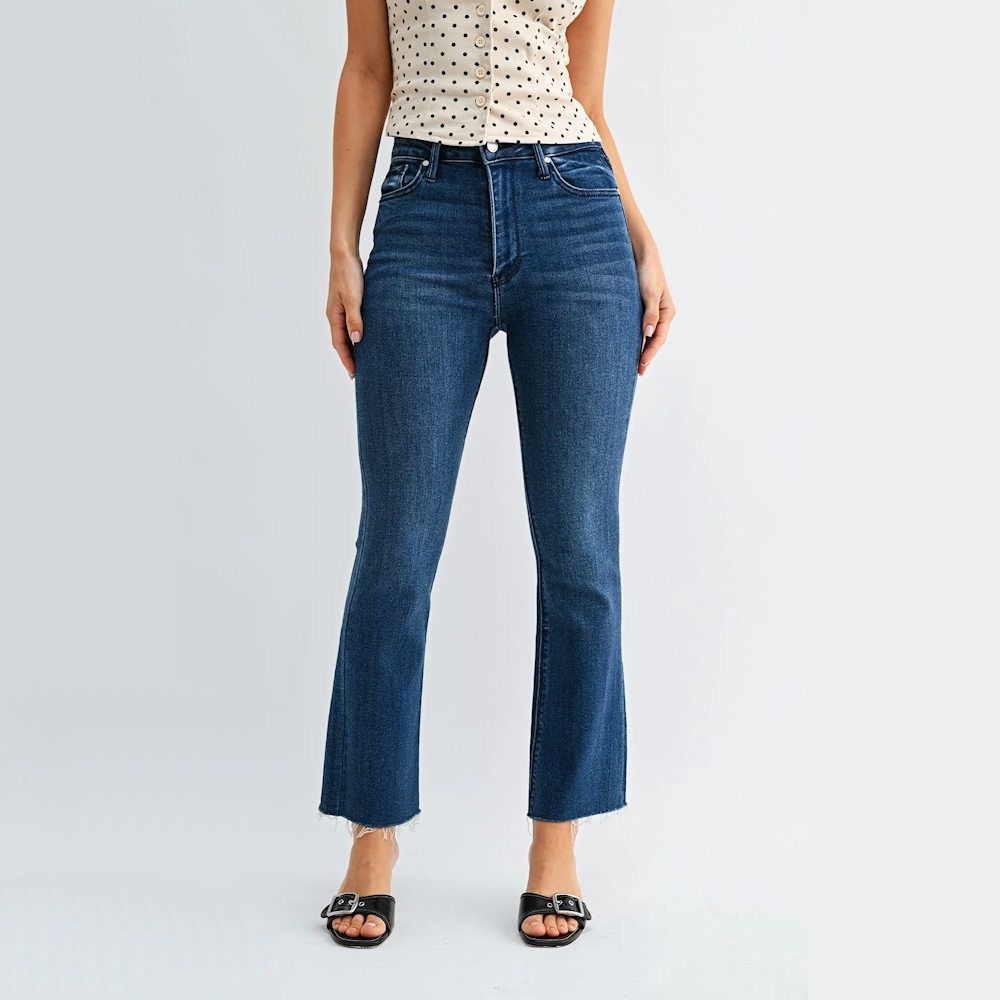 High Rise Cropped Flare Jeans, Size: 24/0