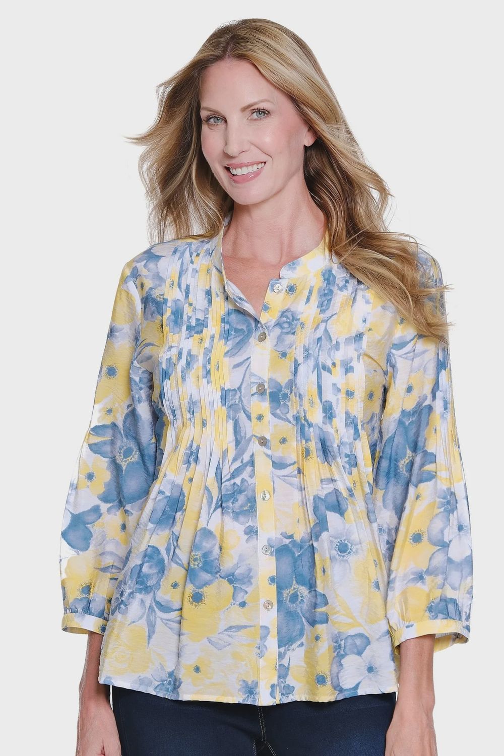 Multi-Tucked Blouse, Size: SMALL