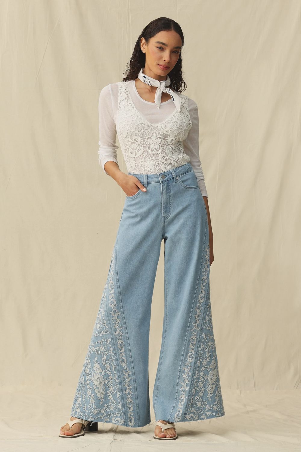 HR Flare Embroidered Jeans HR Flare Embroidered Jeans, Size: 24/0