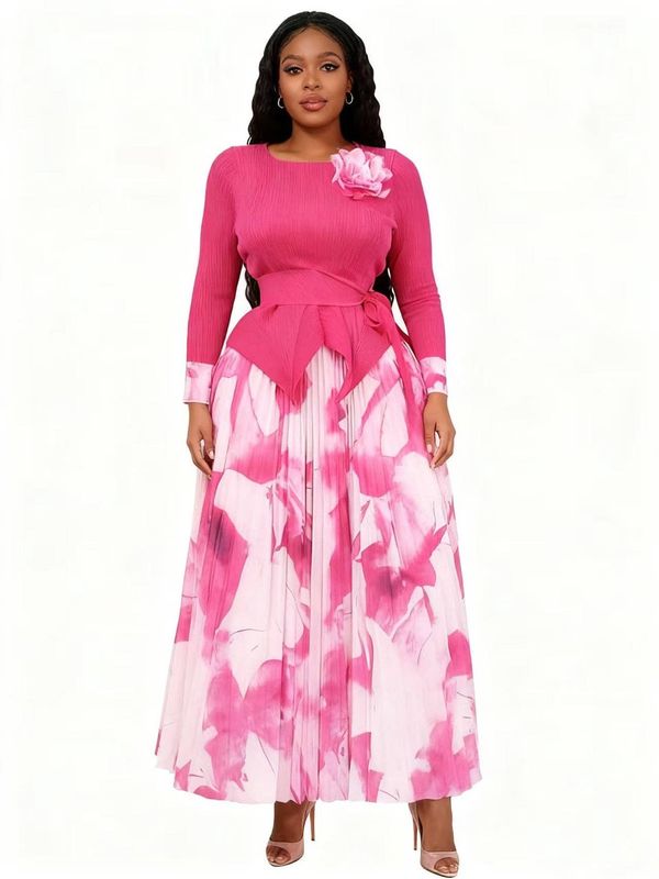 Blushing Bloom Pleated Skirt Set