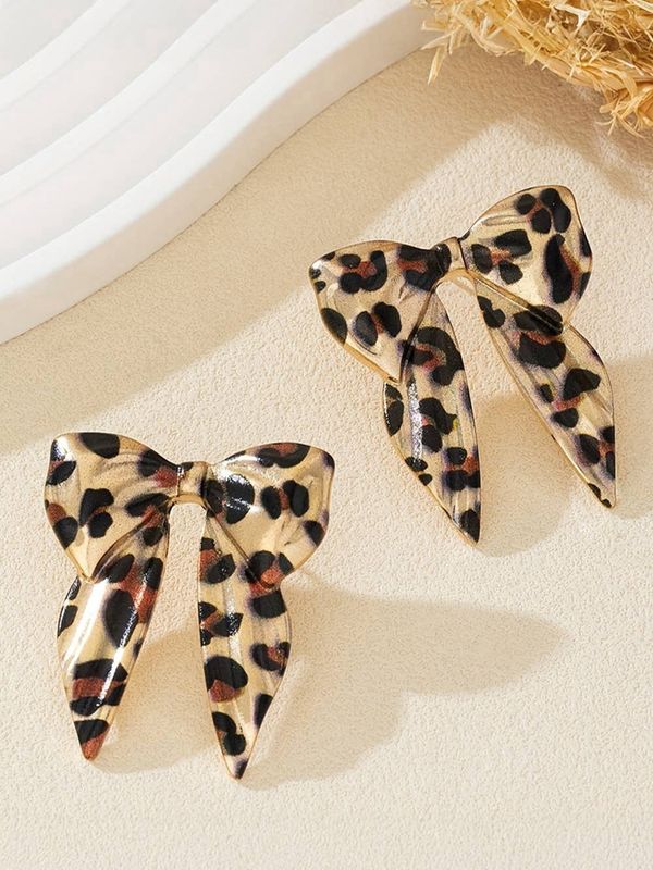 Leopard Bow Earrings