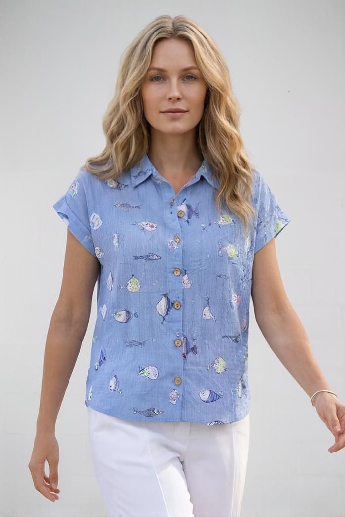 Somthing's Fishy Top, Size: SMALL